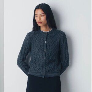 Aritzia Heritage Merino Wool Crew Neck HiHip Cardigan